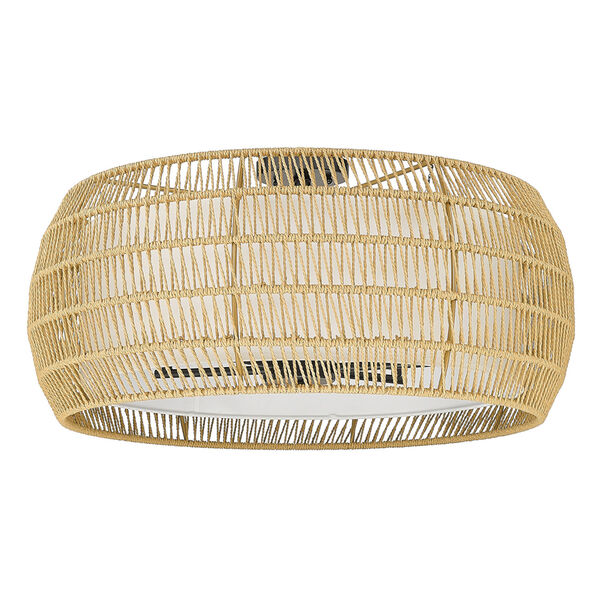 Everly Six-Light Semi Flush with Natural Rattan Shade, image 4
